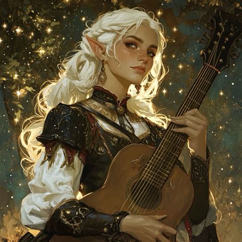 Half-elf female bard dnd | Эскизы персонажей, Эльфы, Фэнтези