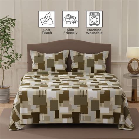 Buy LAYERS Lumina Floret Cotton 140TC Geometric Print 3Pcs Queen ...