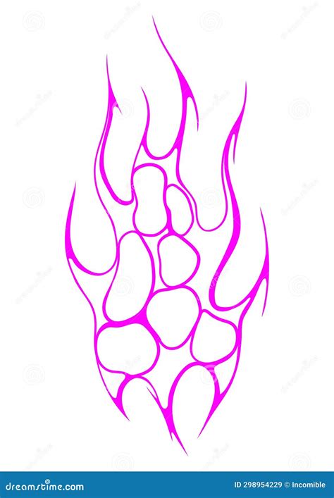 Cyber Sigilism Fire. Neo Tribal Gothic Style Shape Stock Illustration ...