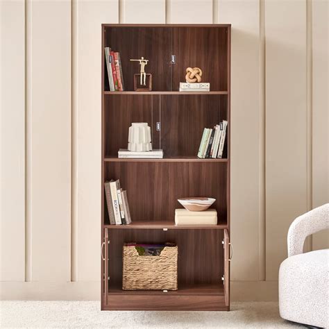 Buy Helios Alton Torres 2-Door Book Cabinet - Walnut from Home Centre ...
