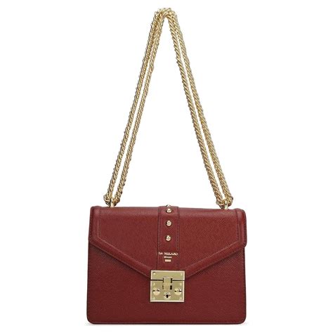 Small Franzy Leather Shoulder Bag - Cherry – Da Milano