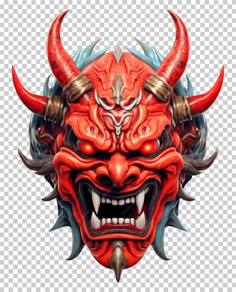 Premium PSD | Oni mask isolated on transparent background