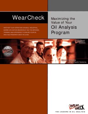 Fillable Online WearCheck Maximizing the Value of Your Oil Analysis Fax ...