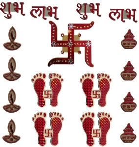 DIVINARY 9.5 cm Diwali Combo Acrylic Diwali Stickers-115-GN Self ...