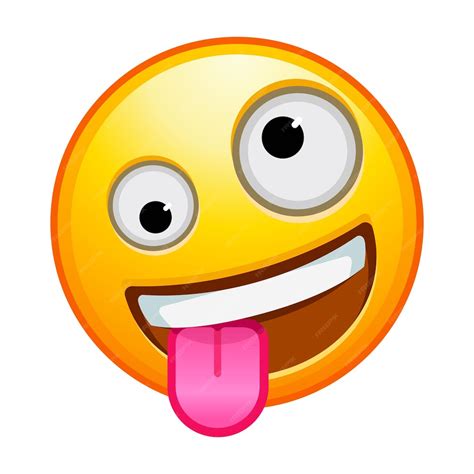Top quality emoticon zany emoji goofy emoticon with crazy eyes and ...