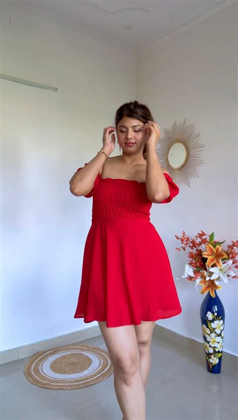 Crimson Cascade Red Dress – Tailormade