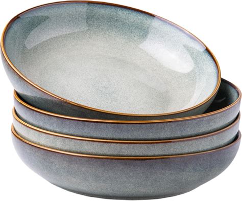AmorArc 8.5'' Large Ceramic Pasta Bowls, 36oz Stoneware Pasta Serving ...