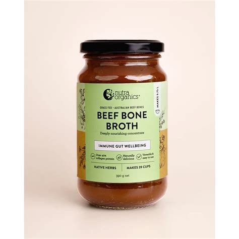 Nutra Organics Beef Bone Broth Concentrate Native Herb 390g - Evergreen Health & Wellness Springwood