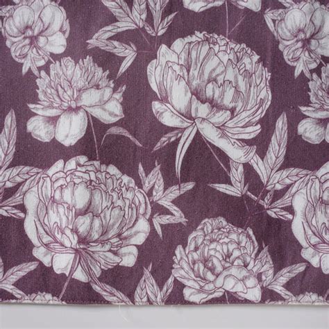 Peony Purple Printed Cotton Table Runner For 6 Seater Online - Premium ...