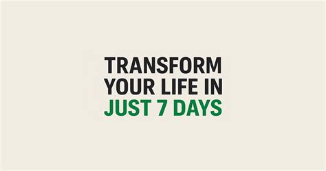 Transform Your Life in 7 Days | My Health Club