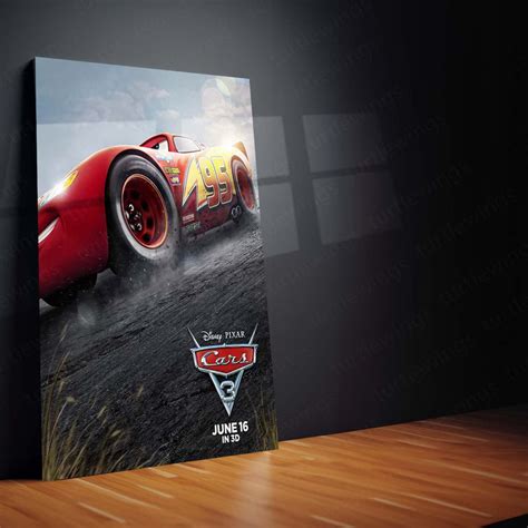 CARS Pixar Lightning McQueen Metal Frame Poster – Animated Classic for ...