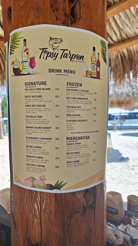 Menu at Tipsy Tarpon restaurant, Crystal River