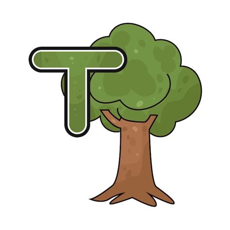 Letter t for tree | Premium Vector