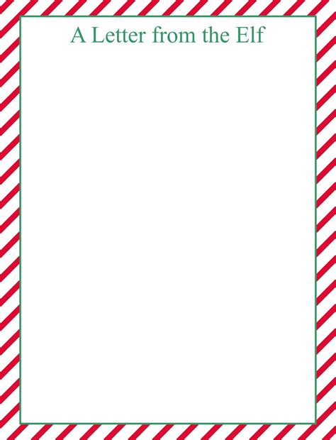 Blank Elf Letter Template - Printable Word Searches