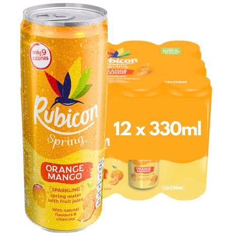 Rubicon Spring 12 Pack Orange Mango, Sparkling Spring Water with Real Fruit Juice & Natural ... - can you drink spring water