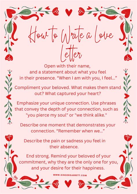 How to Write a Love Letter: Six Core Statements for the Perfect Love Letter