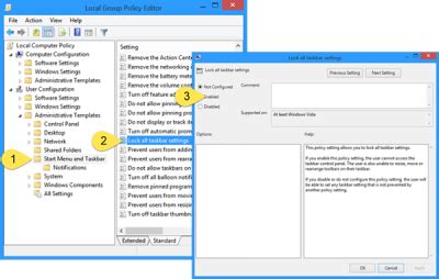 How to lock all Taskbar settings in Windows 11/10