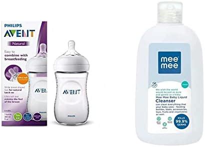 Buy Philips Avent Natural 2.0 Bottle 260Ml Single Scf033/10&Mee Mee ...