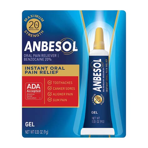 Anbesol Maximum Strength Oral Pain Relief Gel Instant Pain Relief ...