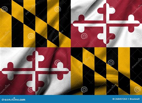 3D Flag of Maryland satin stock image. Image of design - 268451263