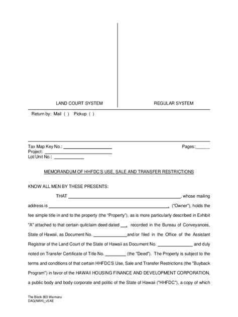 Fillable Online 8. PSA Addendum - Memorandum of HHFDC Use, Sale and ...