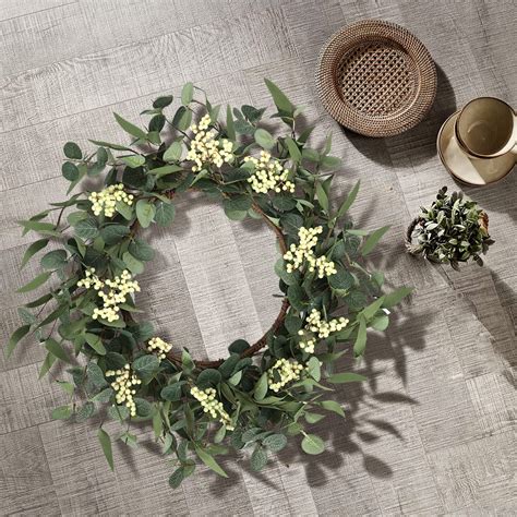Eucalyptus Wreaths for Front Door, 20Inch Artificial Green Front Door ...
