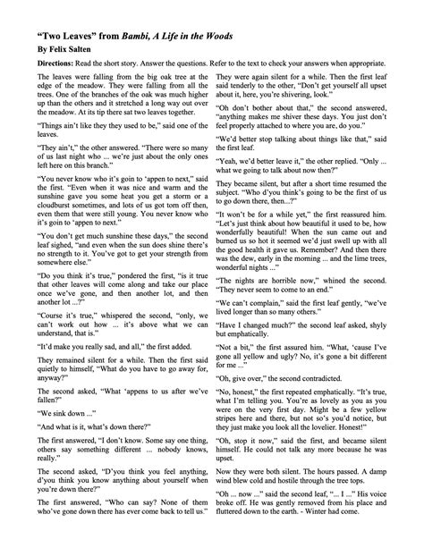 "Two Leaves" | By Felix Salten