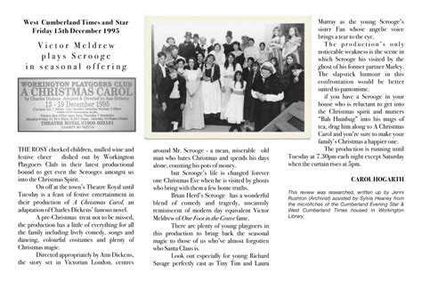 1995 Review A Christmas Carol - Theatre Royal Workington