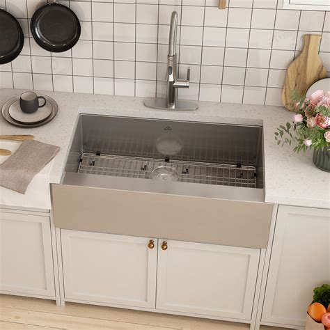 Casainc 36 Inch Farmhouse Kitchen Sink,304 Stainless Steel Sink, Ledge ...