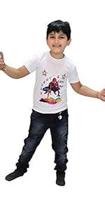 Buy Kaku Fancy Dresses Boys' & Girls' T-Shirt (Radhe T Shirt-22_White_3 ...