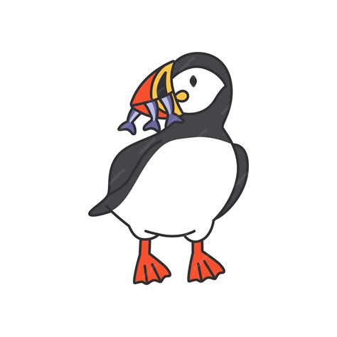 Premium Vector | Puffin cute cartoon penguin vector illustration