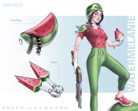 Fortnite skin concept watermelon Watermelanie | Character design ...
