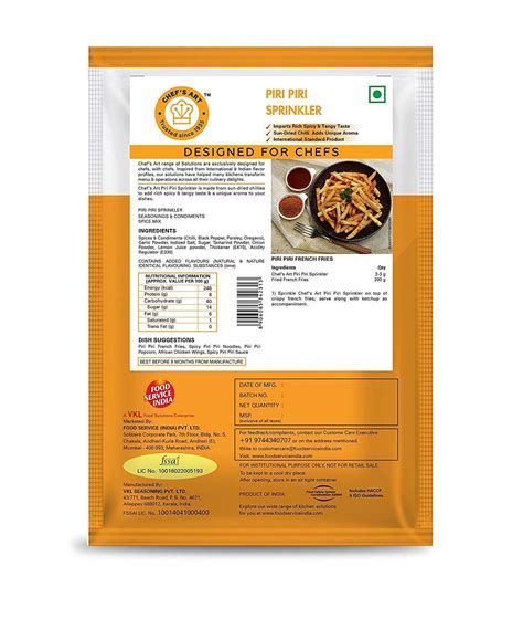 Chef's Art-Piri Piri Sprinkler-Treat For Any Snack,Pack Of 250 Gm ...