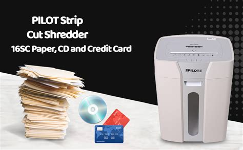 PILOT 16SC Paper,CD and Credit Card Strip Cut Shredder for Office use ...