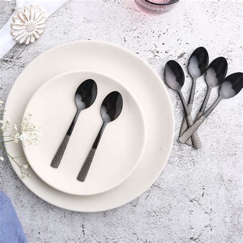 Roma Tea Spoon - Black - Set of 6pcs – Wonderchef India