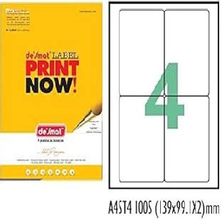 STICKER LABEL A4 4 UPS 100 SHEET • Benir e-Store Solutions