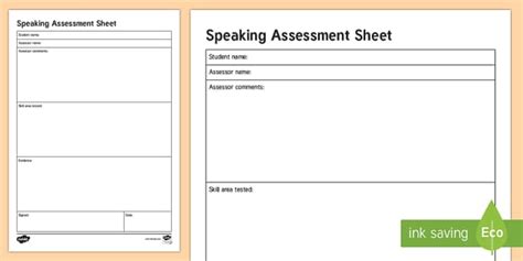 Speaking Assessment Tracker