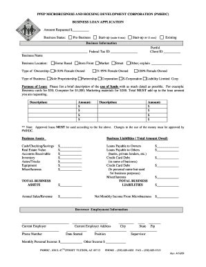 Fillable Online BUSINESS LOAN APPLICATION - PMHDC Fax Email Print ...