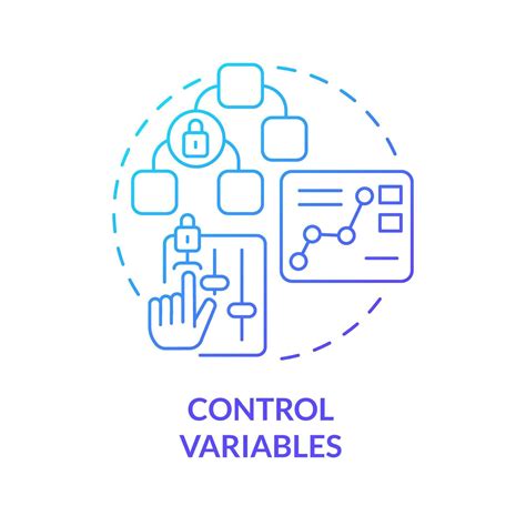 Control variables blue gradient concept icon. Business tests. Causal research changeable and ...
