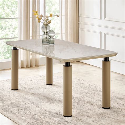 Buy Torino Sintered Stone Top 6-Seater Dining Set with Chairs - Taupe ...