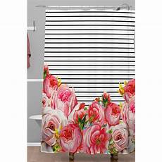 Bold Shower Curtain by Brayden Studio Deleon Bold Floral And Stripes Polyester Bold Shower Curtain