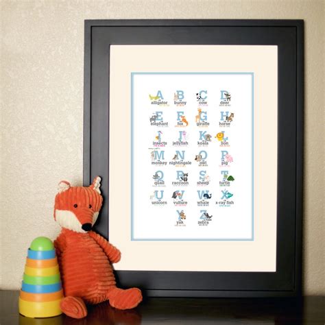 Cute ABC Animal Chart Alphabet Animals Kids Room Print - Etsy