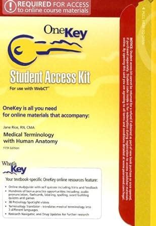 Buy OneKey WebCT, Student Access Kit, Medical Terminology with Human ...
