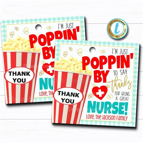 Nurse Appreciation Gift Tag - Thank You Frontlines Worker, Medical ...