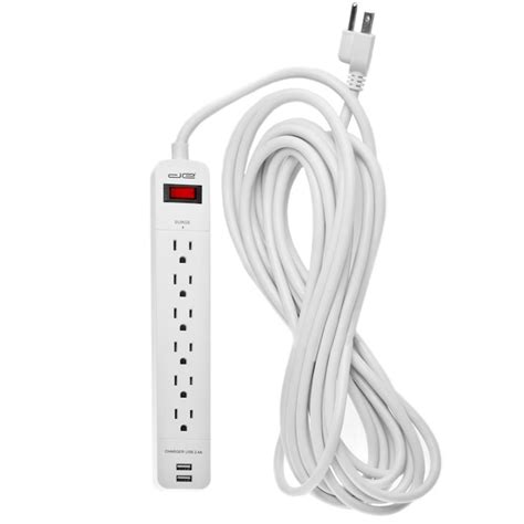 Modern Tech Surge 6-Outlet 1050 Joules 1875-Watt 750Va White Indoor ...