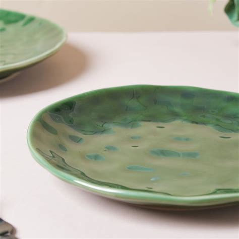 Forest Green Gloss Ceramic Snack Plate 8 Inch Online - Premium Snack ...