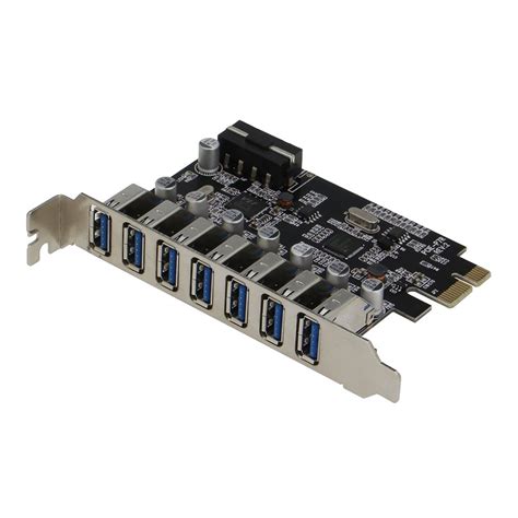 Sedna - PCIE 7 Port USB 3.0 Adapter Card 7 External Ports with Molex ...