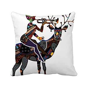 Buy African Aboriginal Black Women Deer Trumpet Square Throw Pillow ...