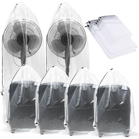 Amazon.com: 6 Pack Extra Large Clear Drawstring Plastic Bags, 2 Sizes ...