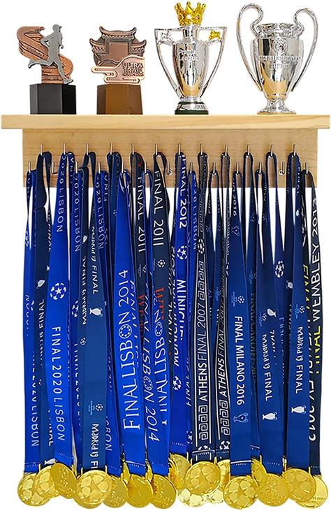 Qktxktzy Wooden Medal Holder Trophy Shelf with 25 Steel India | Ubuy